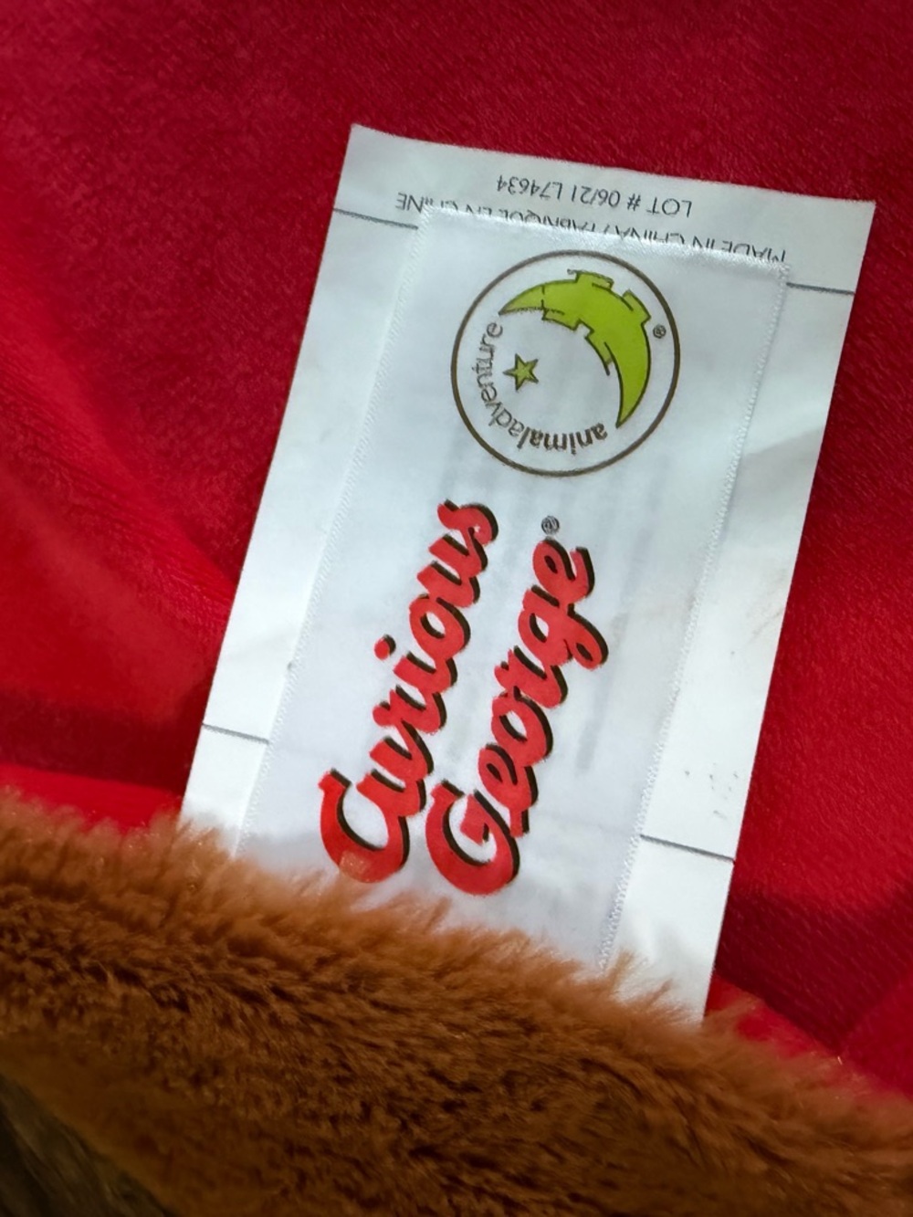 Curious George Plush Monkey with Red Shirt and small blanket - Picture 5 of 11